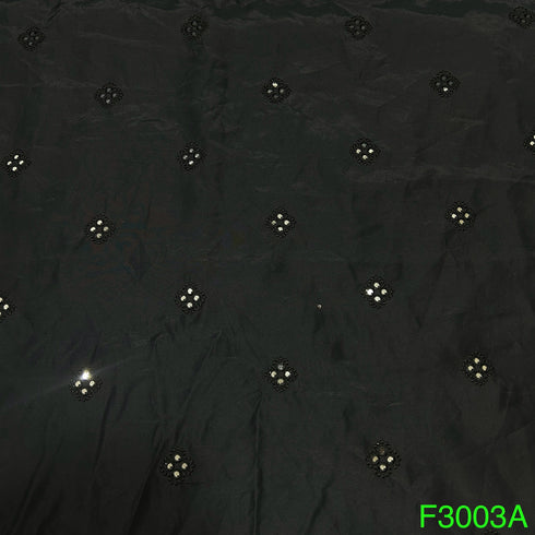 Thread Mirror Work Cotton Silk Fabric-F3003